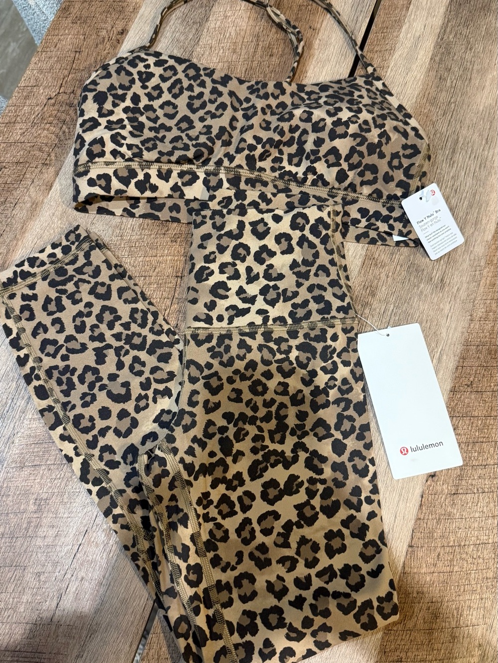 lululemon athletica Kids Leopard-Print Pajama Set - Tan & Black